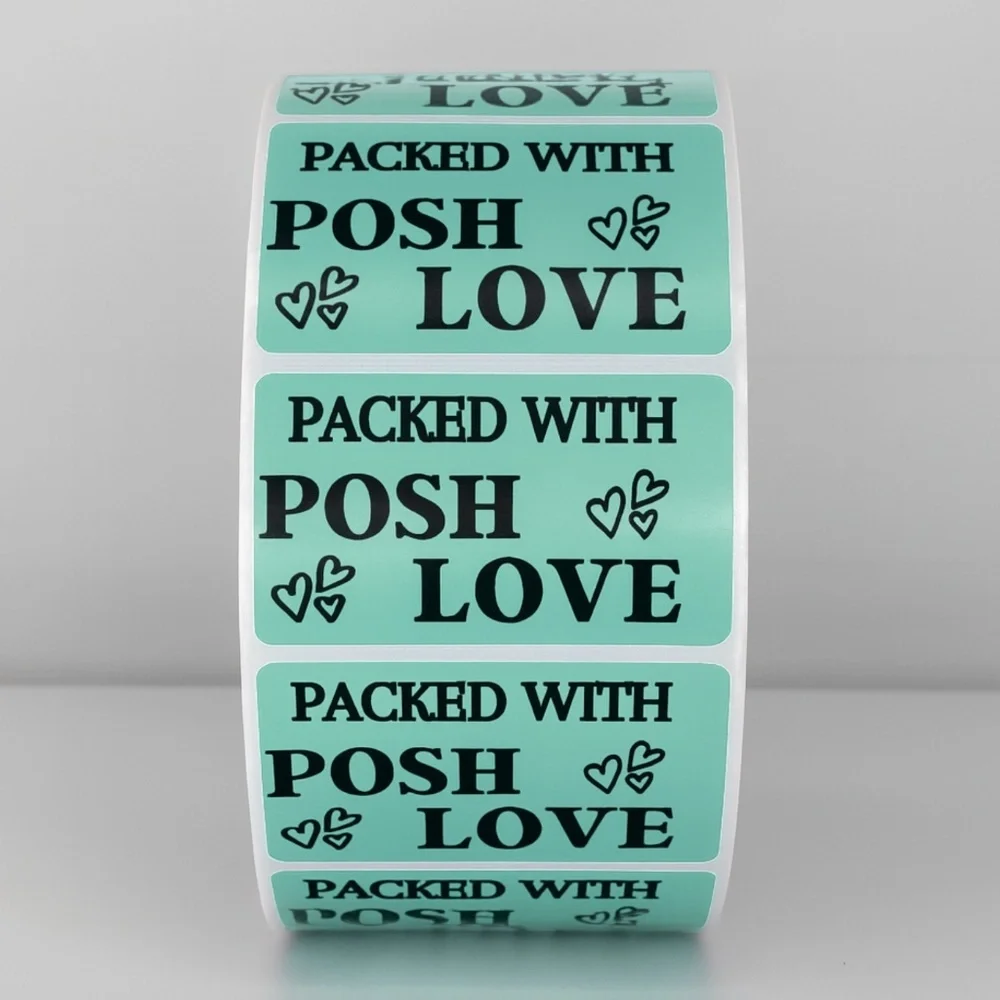 Packed With Posh Love Stickers | Purple Labels for Poshmark Packaging
